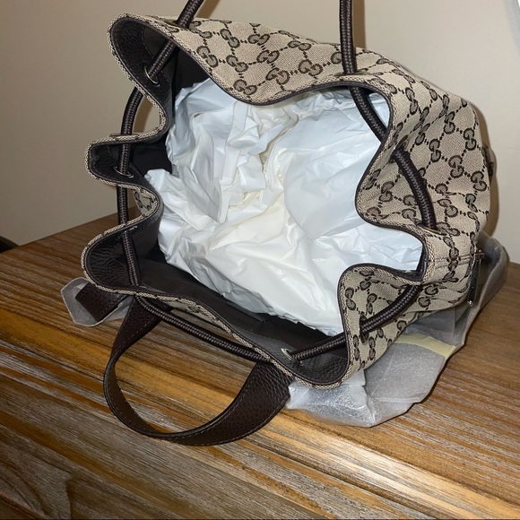 New Gucci GG Monogram Drawstring Backpack - Retired Style - Picture 10 of 15